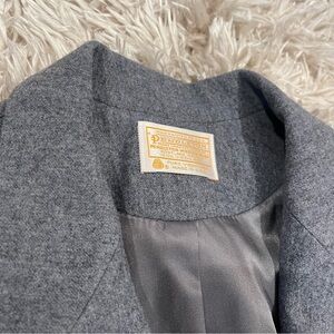 NWOT Pendleton Gray Pure Virgin Wool Lined Jacket & Skirt Set | Metal Buttons
